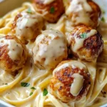 Garlic Butter Chicken Balls with Creamy Parmesan Pasta