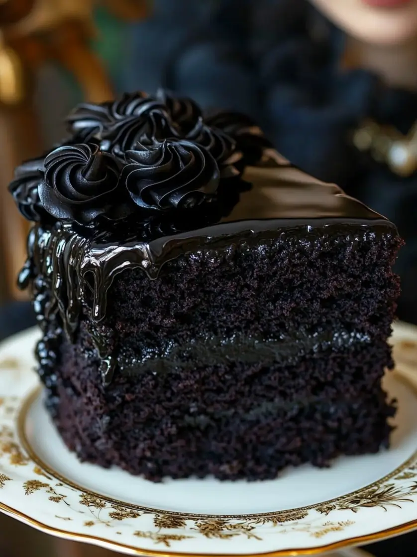 Black Velvet Cake with Red Icing recipe