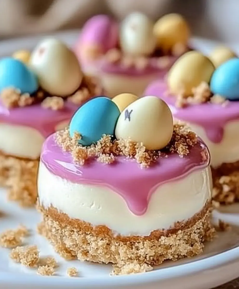 Easter No Bake Mini Cheesecakes