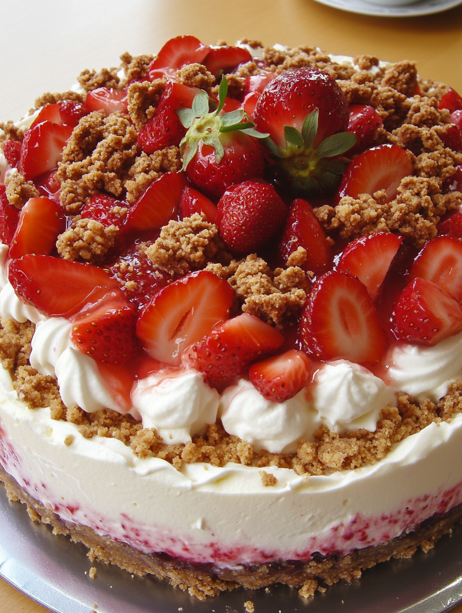 how to make Berrylicious Strawberry Crunch Cheesecake