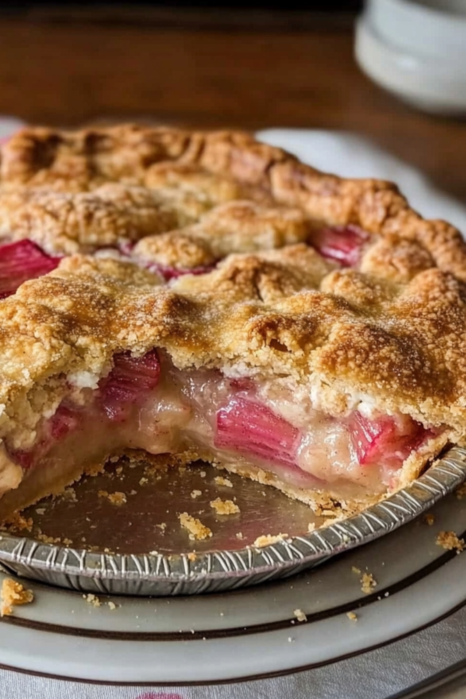 Rhubarb Sour Cream Pie