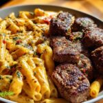 Cajun Steak Tips Cheesy