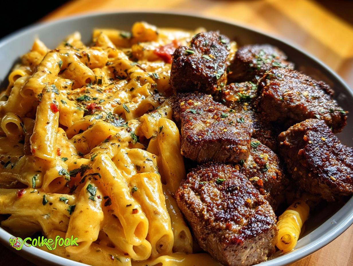 Cajun Steak Tips Cheesy