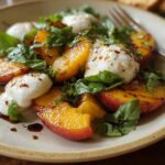 Elegant Peach Burrata Basil