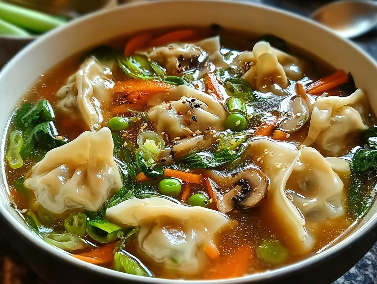 Asian Dumpling Potsticker Soup: Amazing 1-Pot Meal - Asian Dumpling Potsticker Soup - additional detail