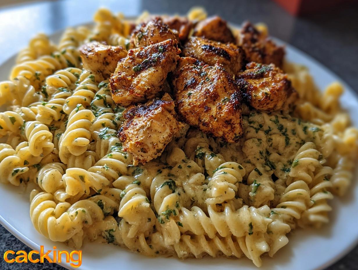 Amazing Cajun Garlic Butter Chicken Delight - Cajun Garlic Butter Chicken - serving suggestion with garnish
