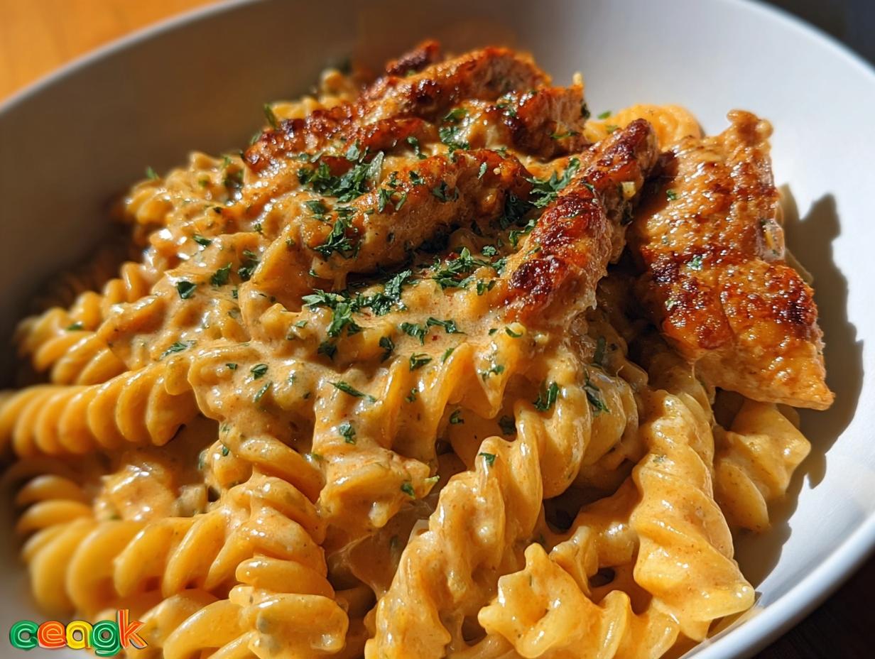Amazing Creamy Cajun Chicken Rotini Recipe - Creamy Cajun Chicken Rotini - additional detail