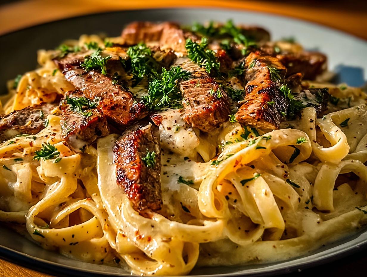Creamy Cajun Steak Alfredo: 10 Min Prep - Creamy Cajun Steak Alfredo - additional detail