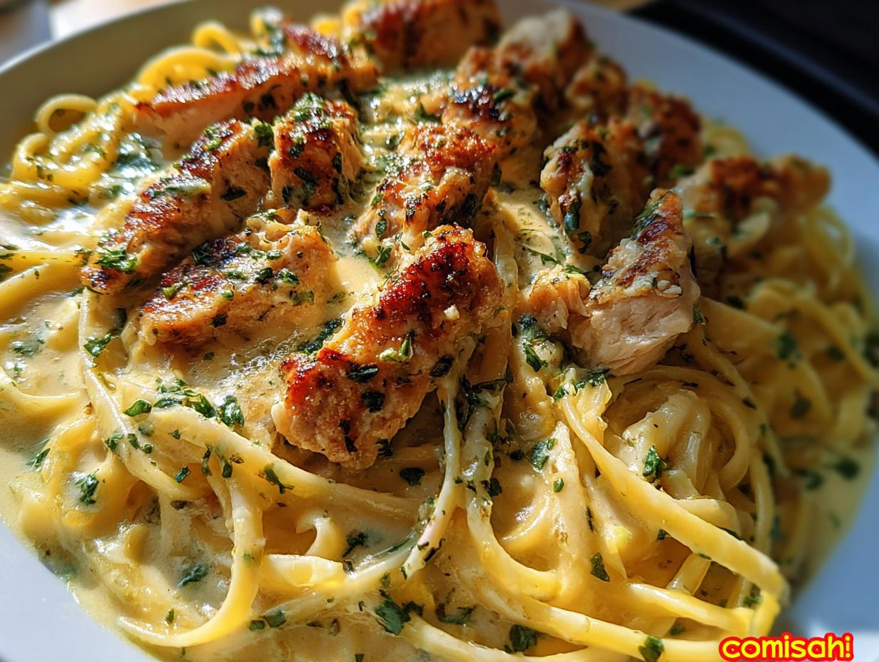 Creamy Mozzarella Chicken Linguine: 1 Amazing Dish - Creamy Mozzarella Chicken Linguine - additional detail