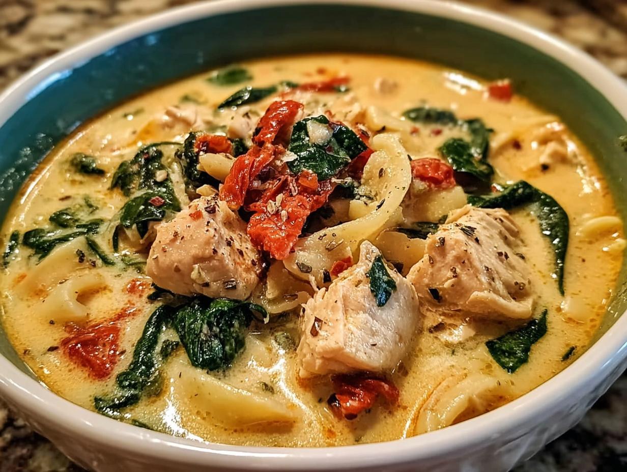 Amazing Creamy Tuscan Chicken Soup 101 - Creamy Tuscan Chicken Soup - main visual representation