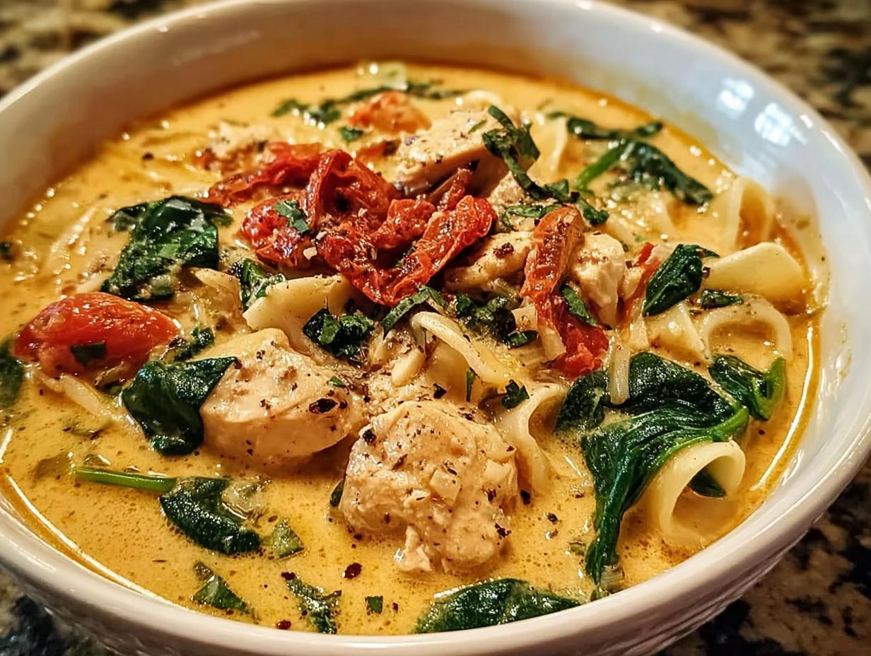 Amazing Creamy Tuscan Chicken Soup 101 - Creamy Tuscan Chicken Soup - additional detail