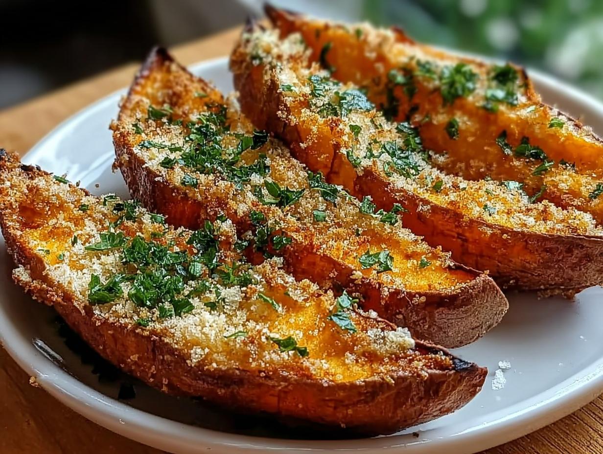 Garlic Parmesan Sweet Potato