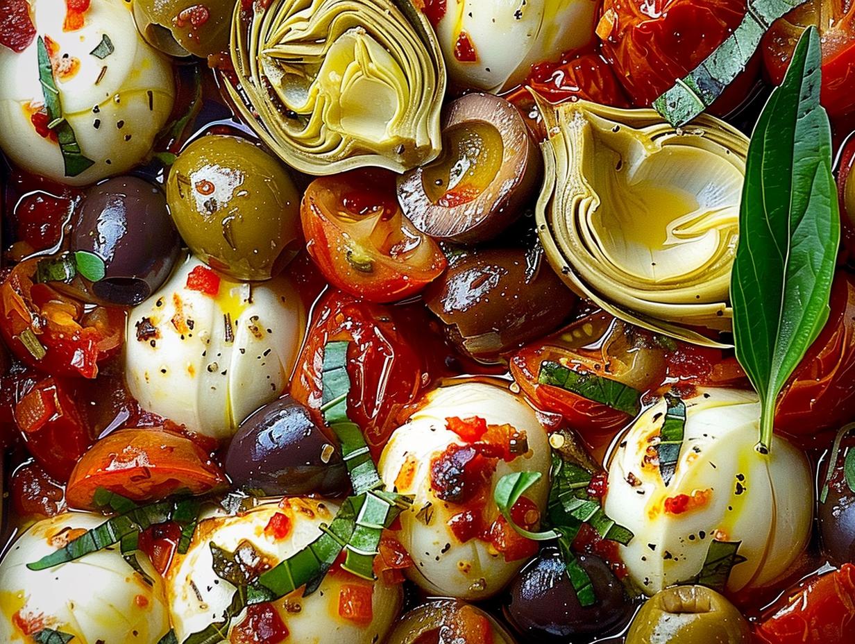 Marinated Mozzarella Balls Artichokes: Easy Delight - Marinated Mozzarella Balls Artichokes - main visual representation