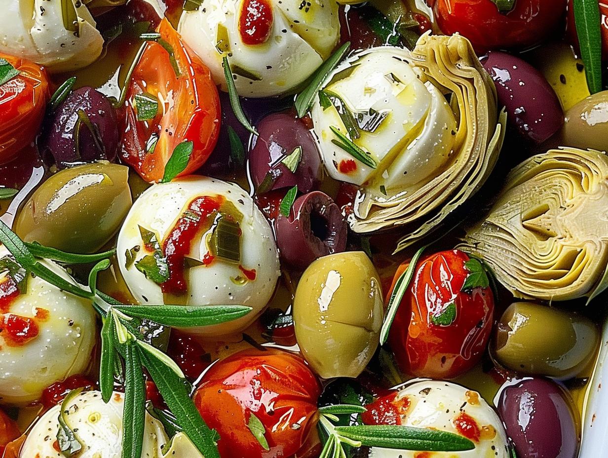 Marinated Mozzarella Balls Artichokes: Easy Delight - Marinated Mozzarella Balls Artichokes - additional detail