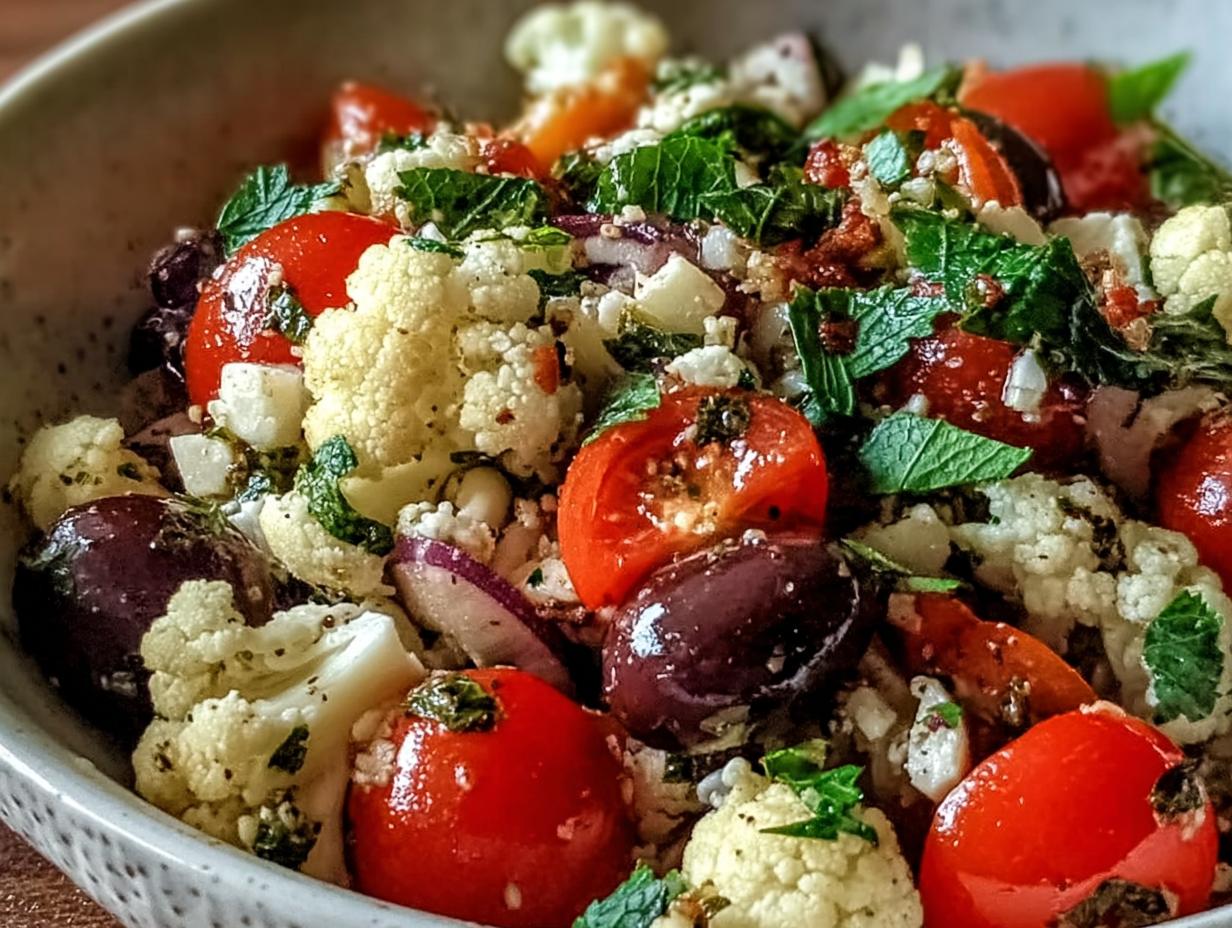Mediterranean Marinated Cauliflower Salad