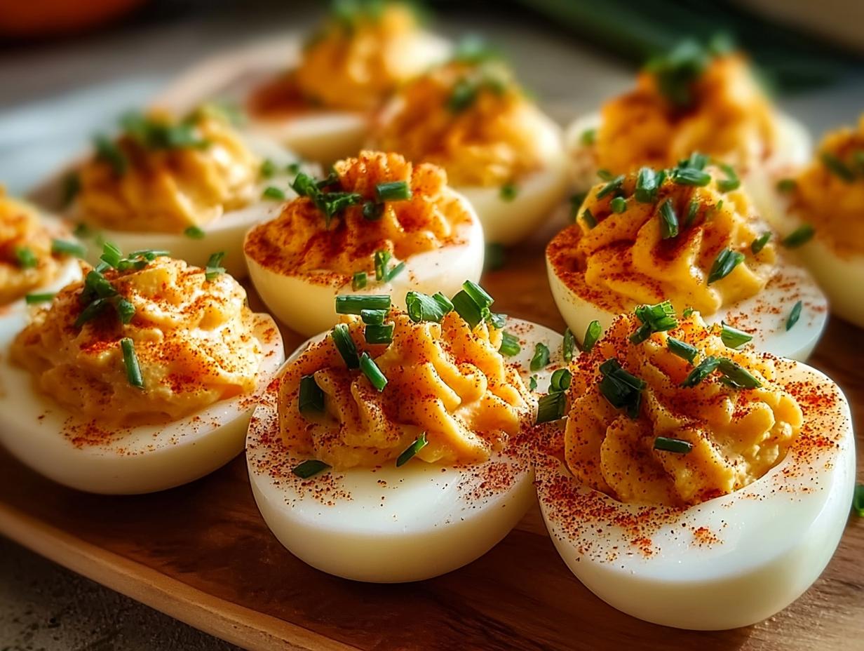 Amazing Pumpkin Patch Deviled Eggs - Pumpkin Patch Deviled Eggs - additional detail