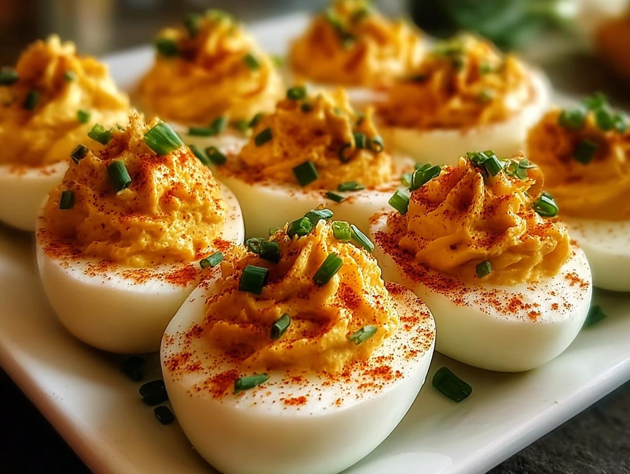 Amazing Pumpkin Patch Deviled Eggs - Pumpkin Patch Deviled Eggs - additional detail