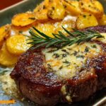 Ribeye Steak Served Cheesy