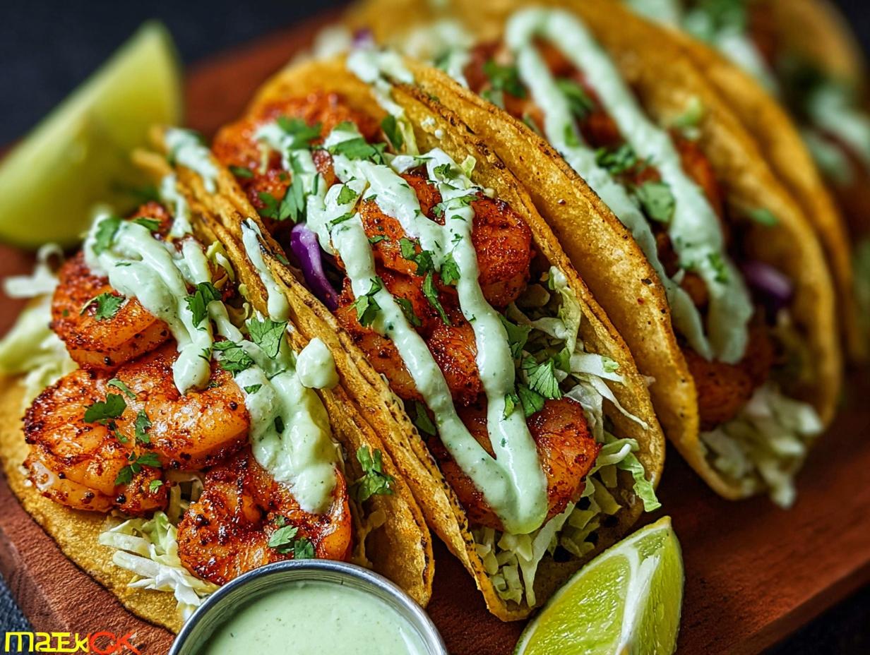 Shrimp Tacos: 1 Amazing Avocado Crema Recipe - Shrimp Tacos Avocado Crema - additional detail