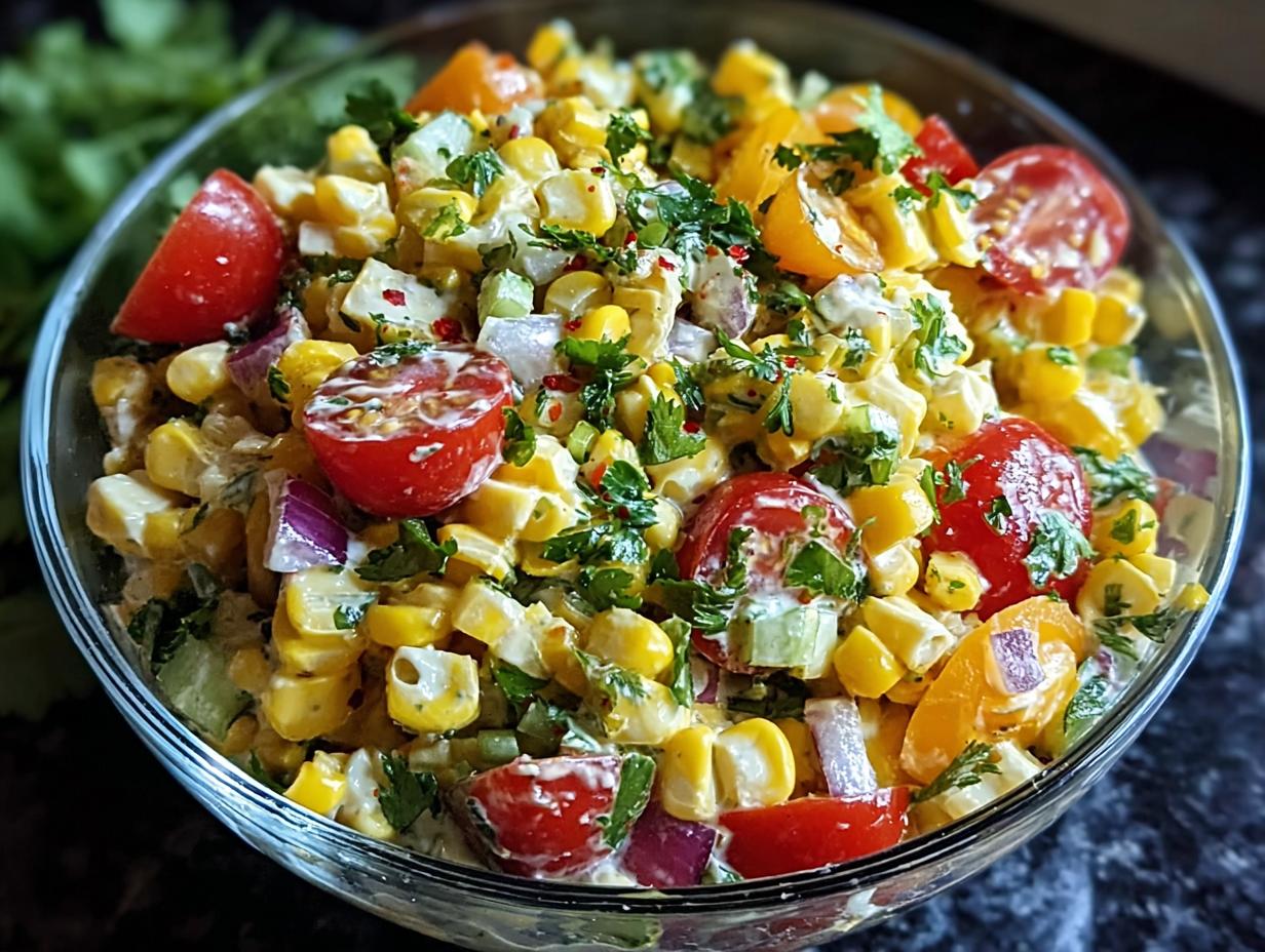Amazing Vegan Creamy Corn Salad Recipe - Vegan Creamy Corn Salad - additional detail