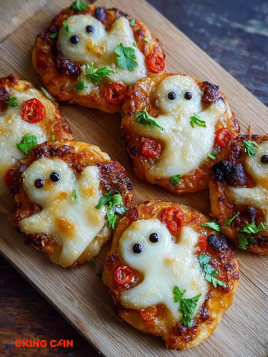 Adorable Mini Ghost Pizzas
