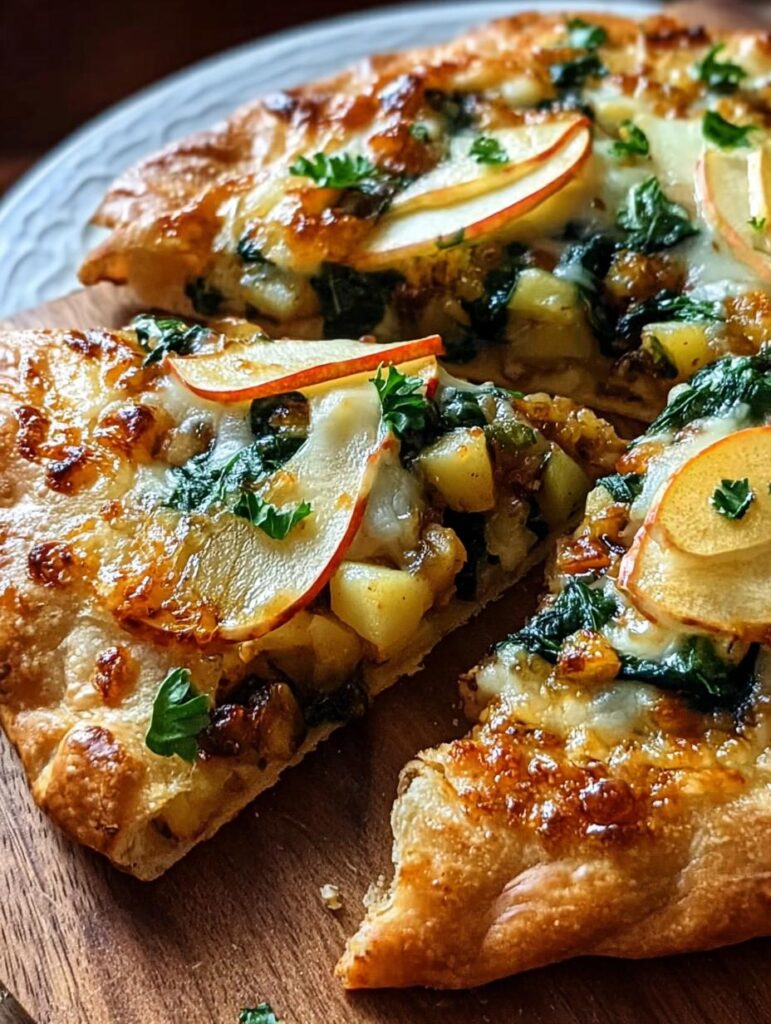 Apple Brie Spinach Flatbread