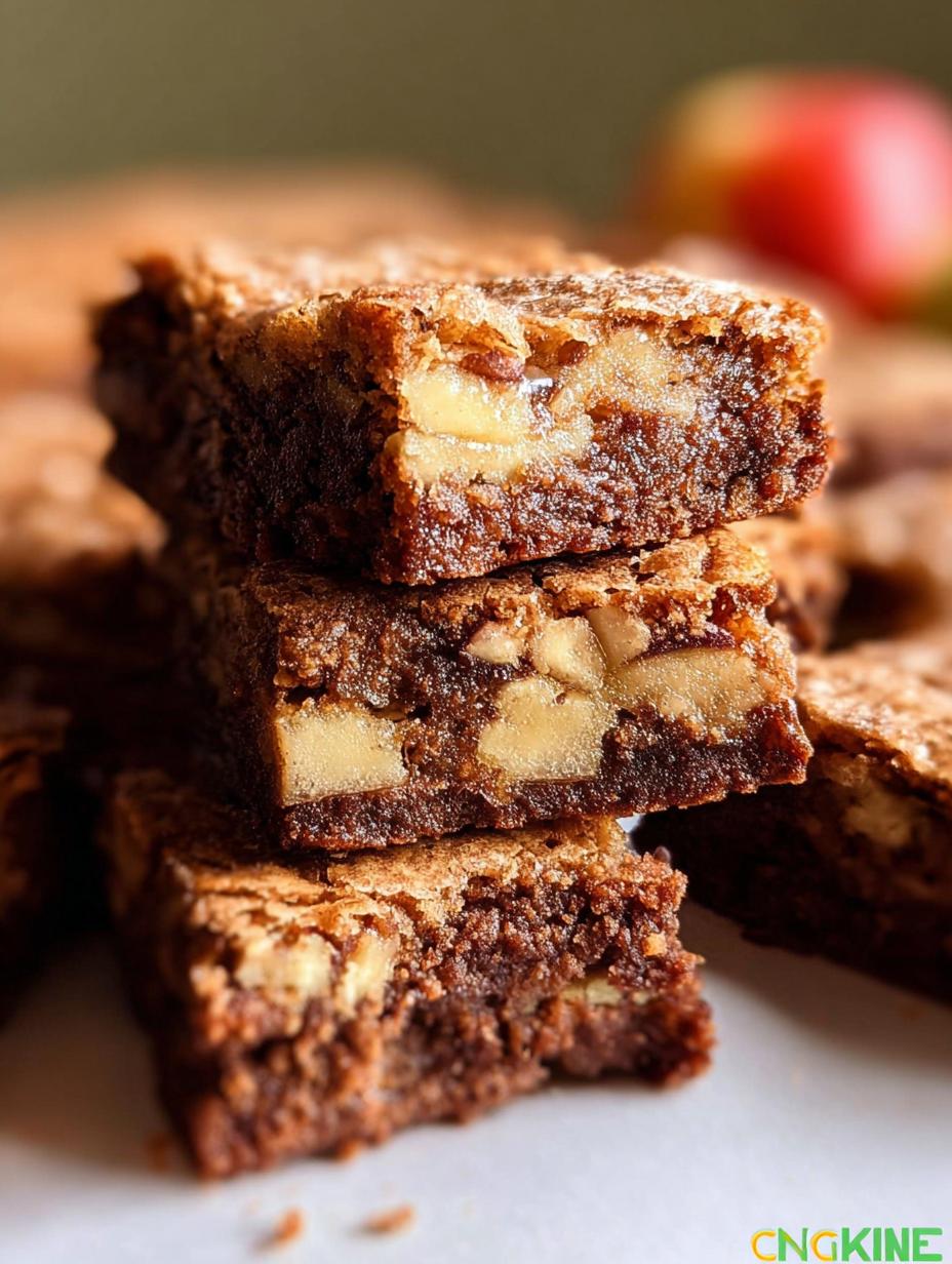 Moist Apple Brownies: 15 Min Prep Heaven - Apple Brownies - additional detail