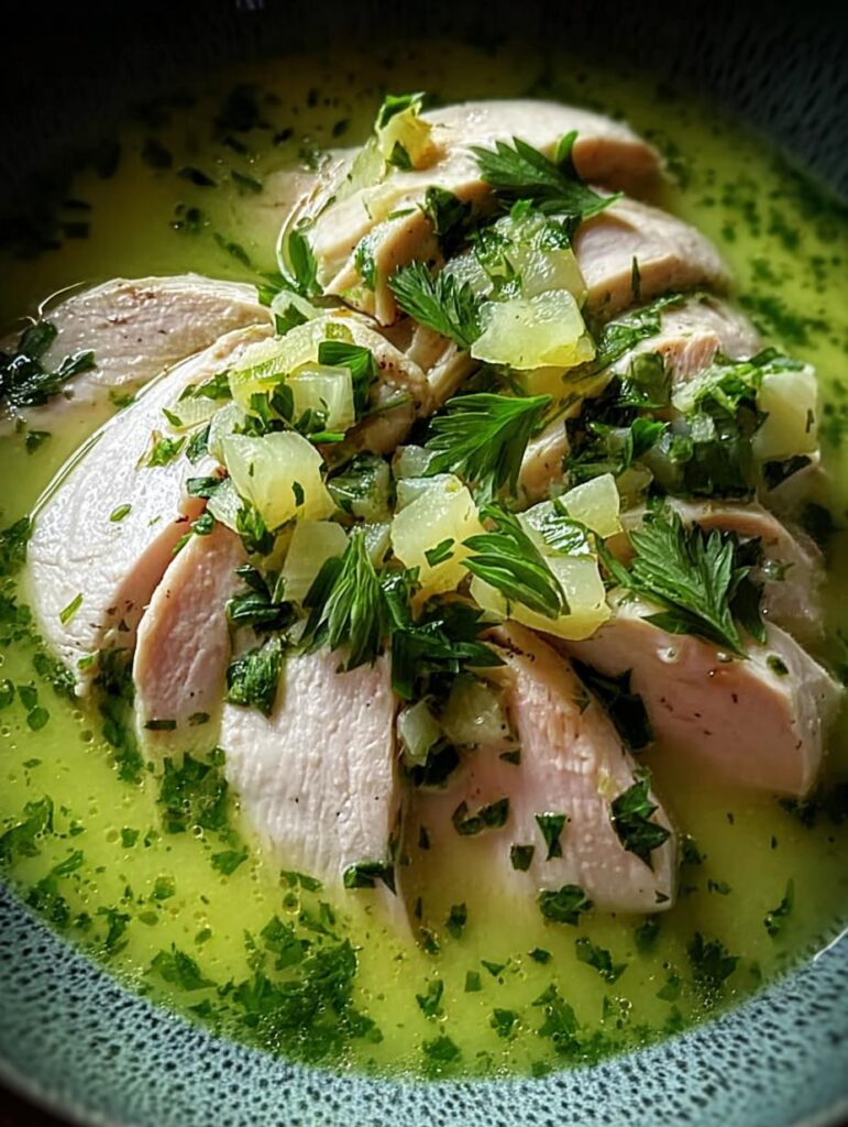 Healthy Poached Chicken Green