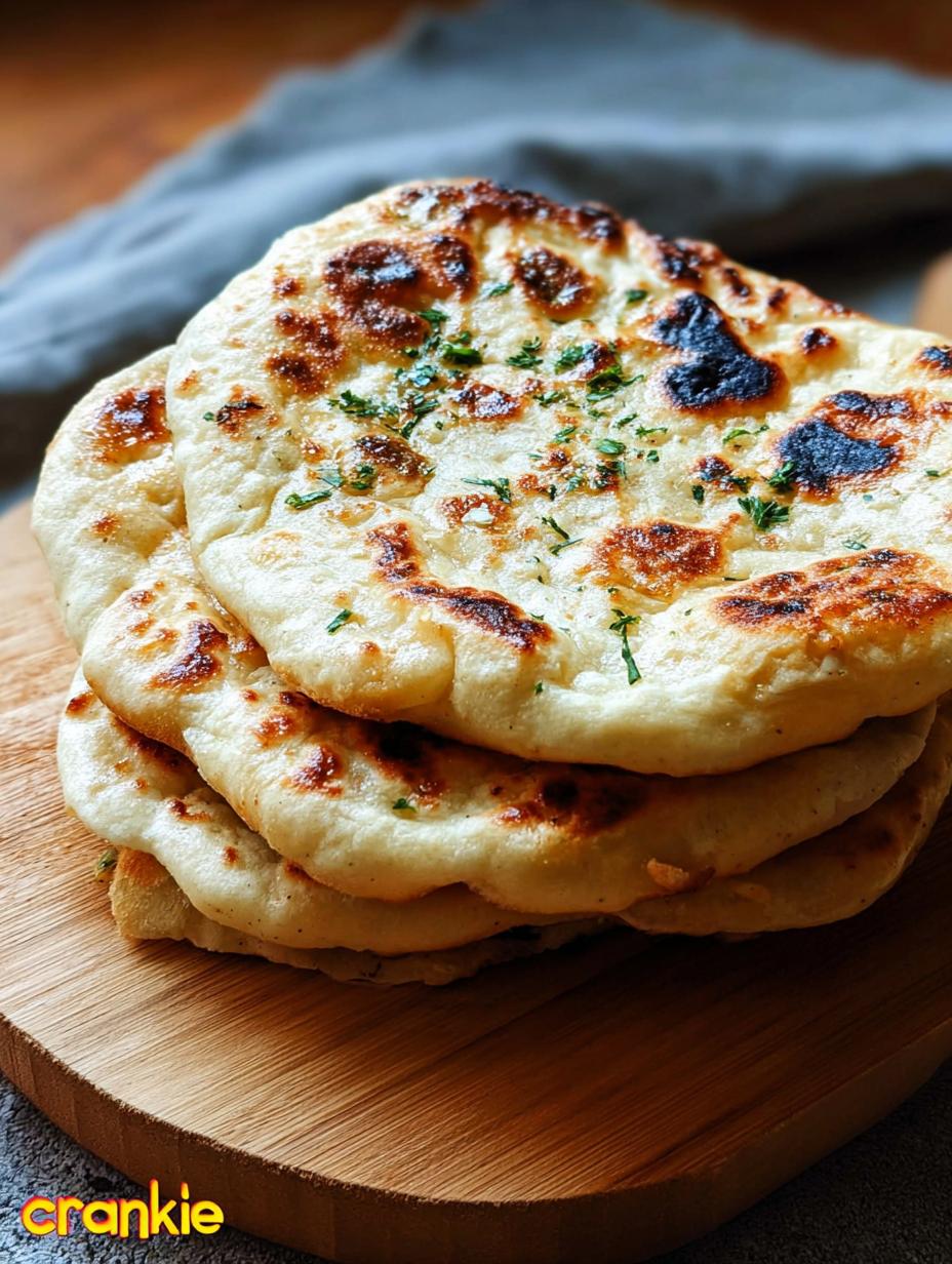 Stack of warm, soft homemade Pita Bread on a wooden board, perfect for dipping or filling.