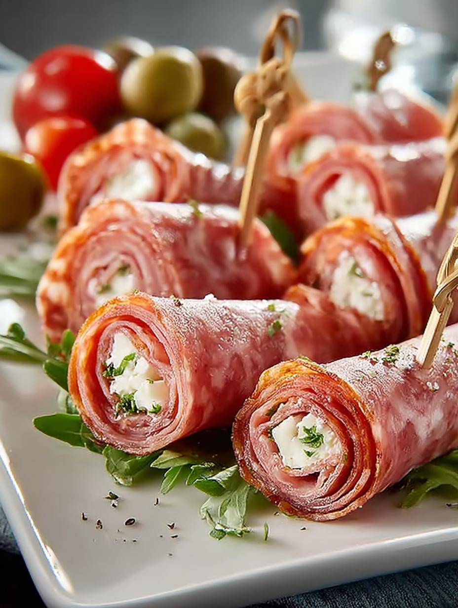 Salami Roll Ups Appetizer