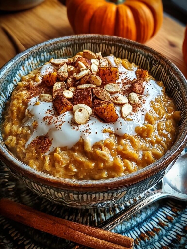 Warm Spiced Pumpkin Oatmeal