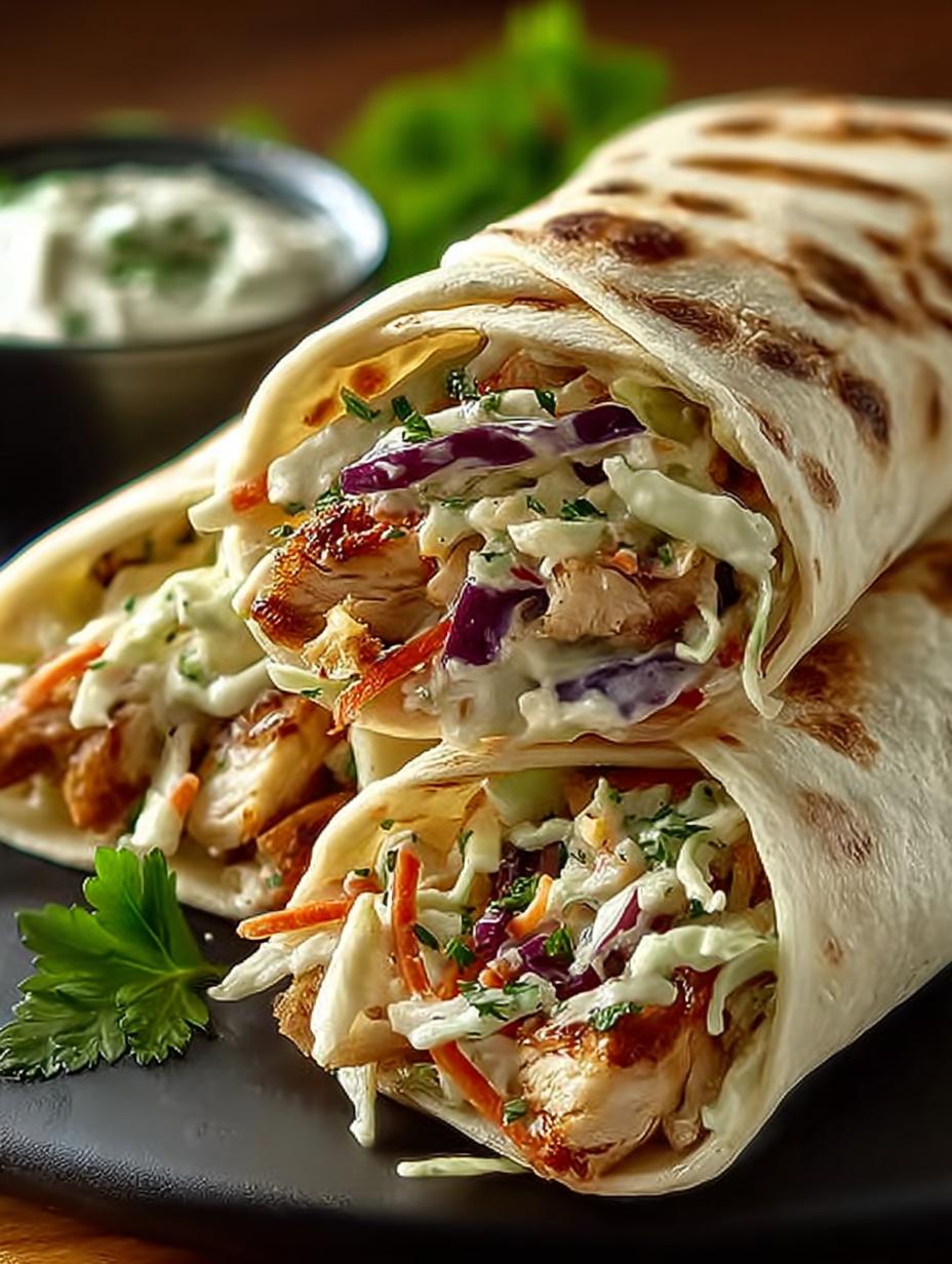 Bbq Chicken Coleslaw Wraps