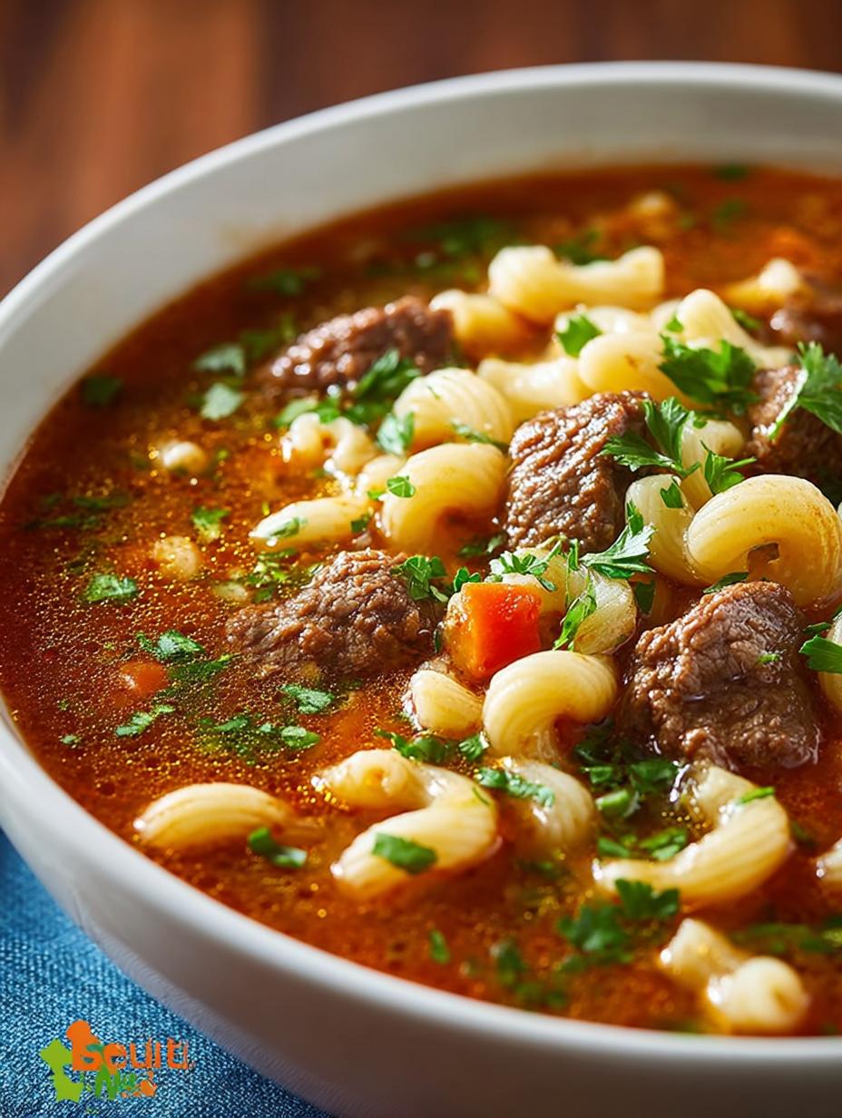 Beef Macaroni Soup