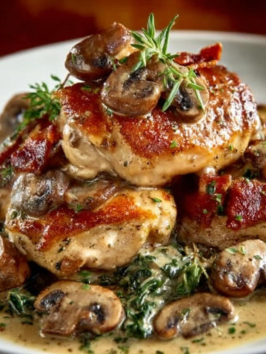 Chicken Thighs Creamy Bacon