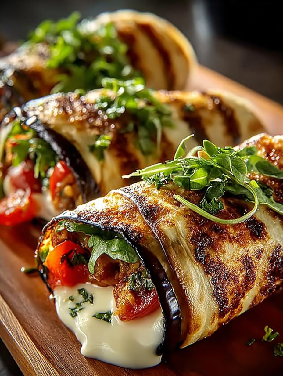 Mini Eggplant Mozzarella Wrap