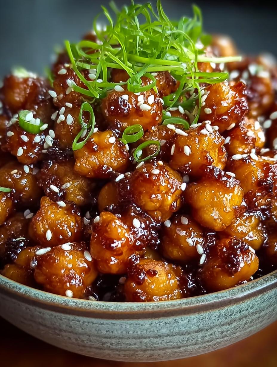 Vegan Sticky Sesame Chickpeas