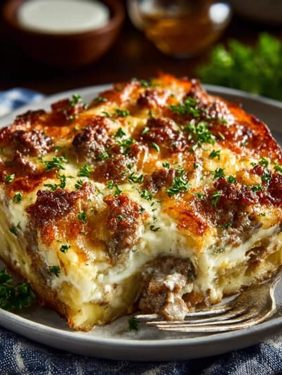 Beef Sausage Hashbrown Casserole