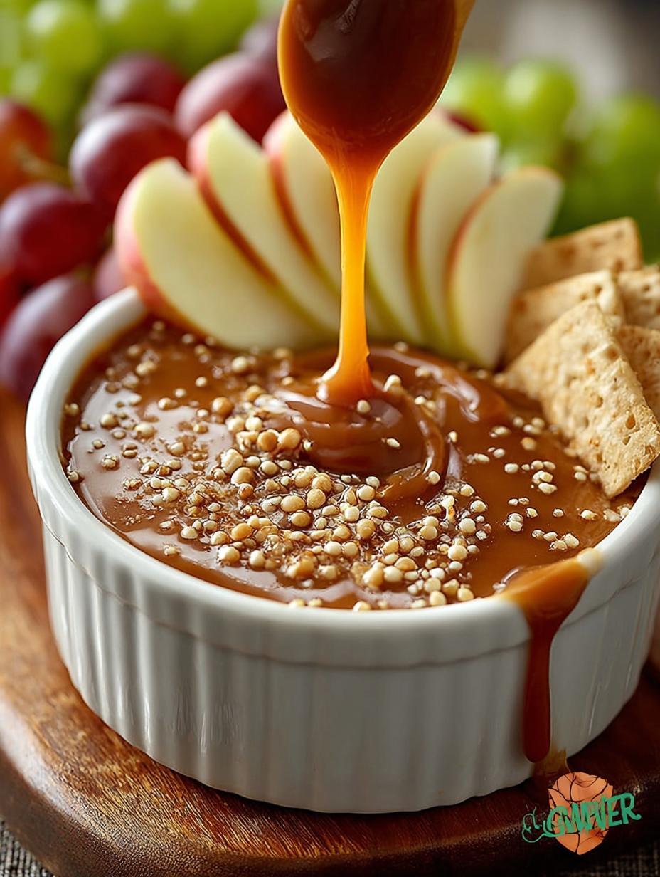 Irresistible caramel apple dip served with fresh apple slices