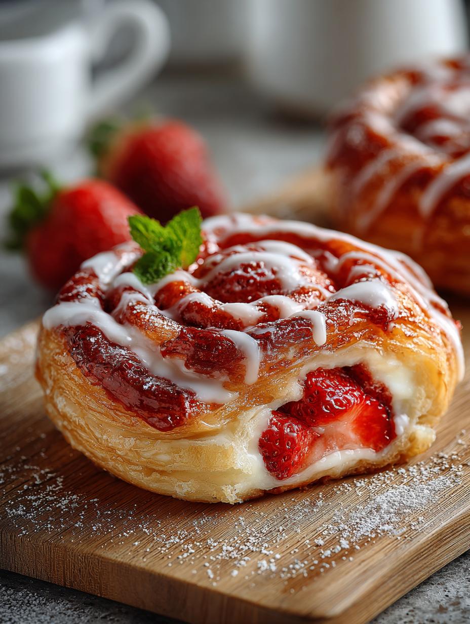 Flaky Strawberry Danish Cream: 5 Layers of Delight - Flaky Strawberry Danish Cream - main visual representation