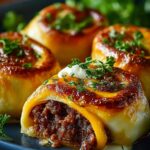 Garlic Butter Cheeseburger Rollups