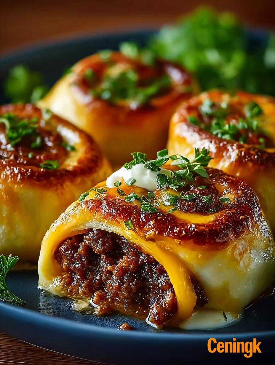 Garlic Butter Cheeseburger Rollups