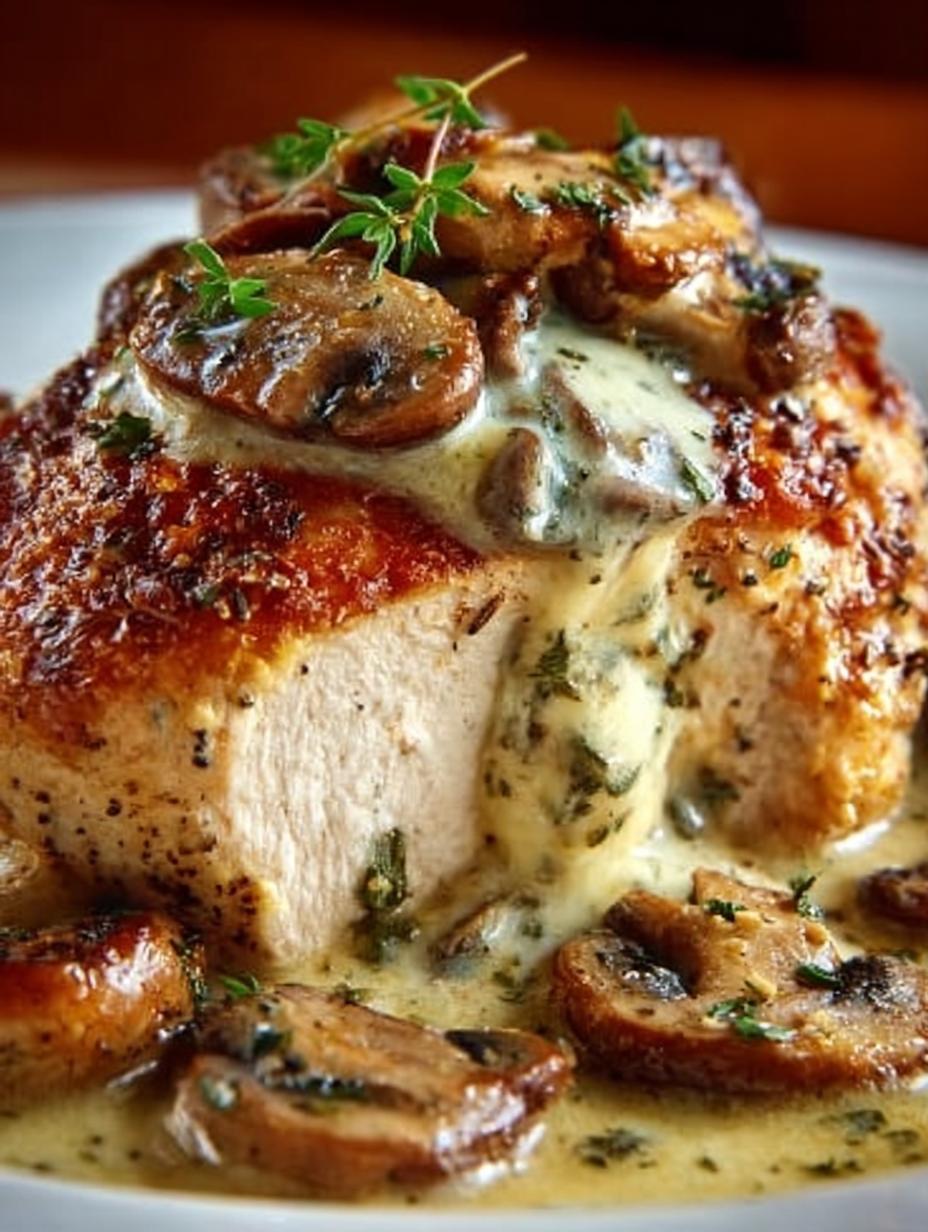 Gouda Mushroom Stuffed Chicken