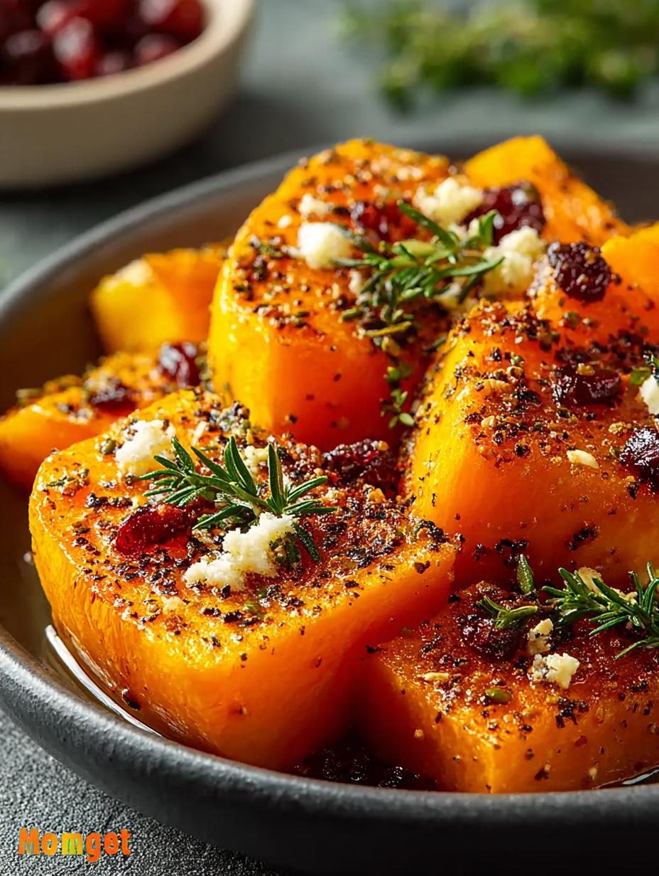 Honey Roasted Butternut Squash with Sweet Cranberries - Honey Roasted Butternut Squash - additional detail