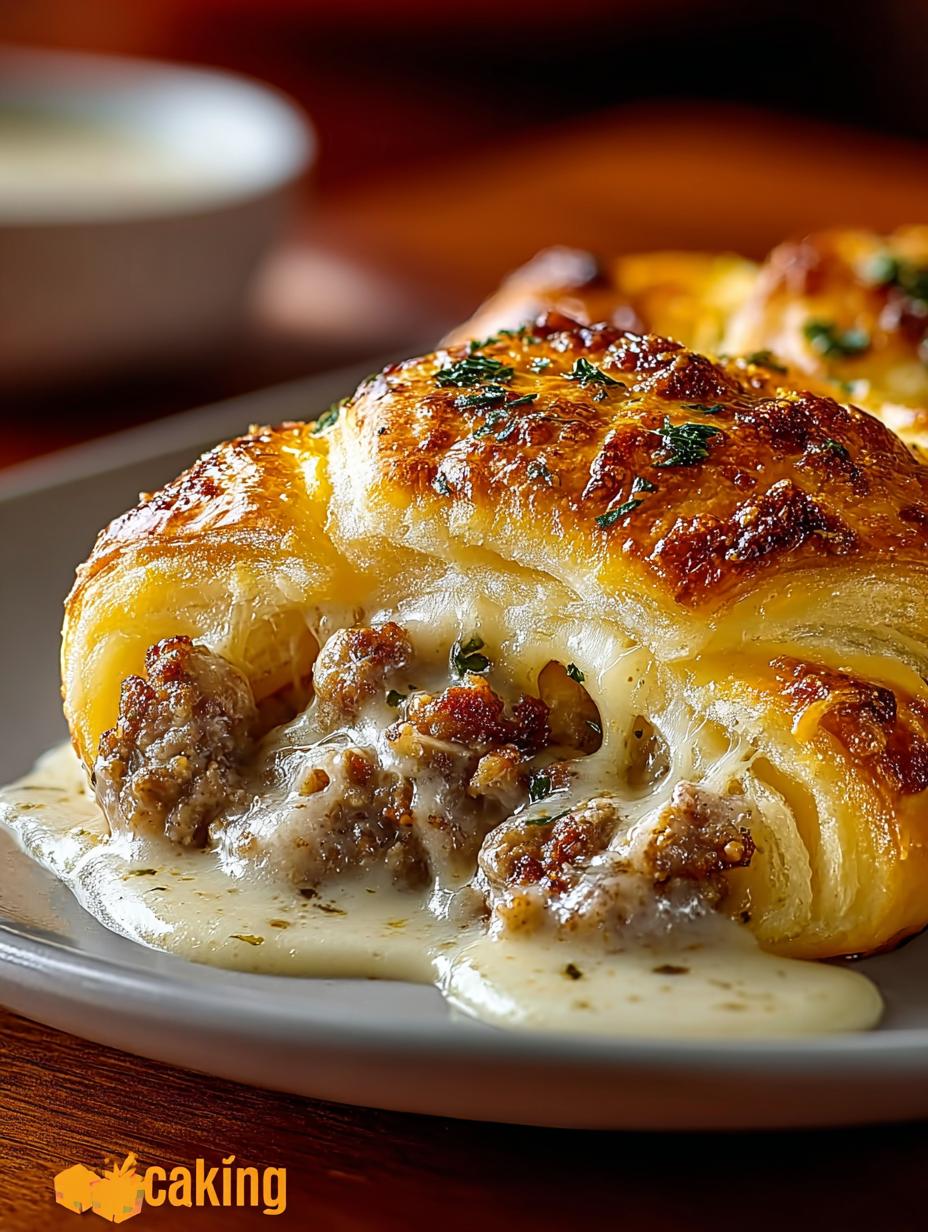 Sausage Gravy Crescent Roll