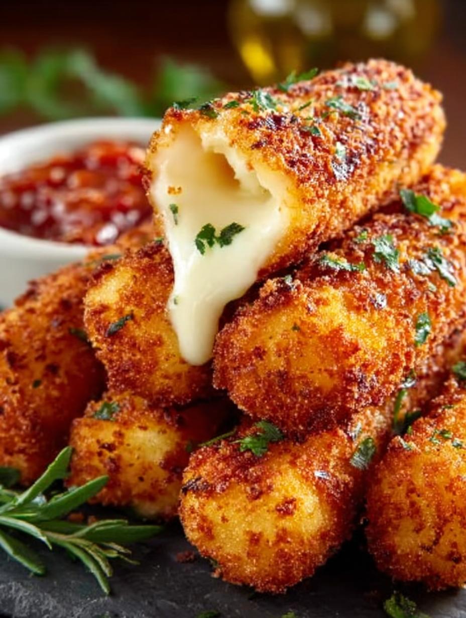 Ultimate Spicy Cheesy Mozzarella Sticks Recipe - Spicy Cheesy Mozzarella Sticks - main visual representation