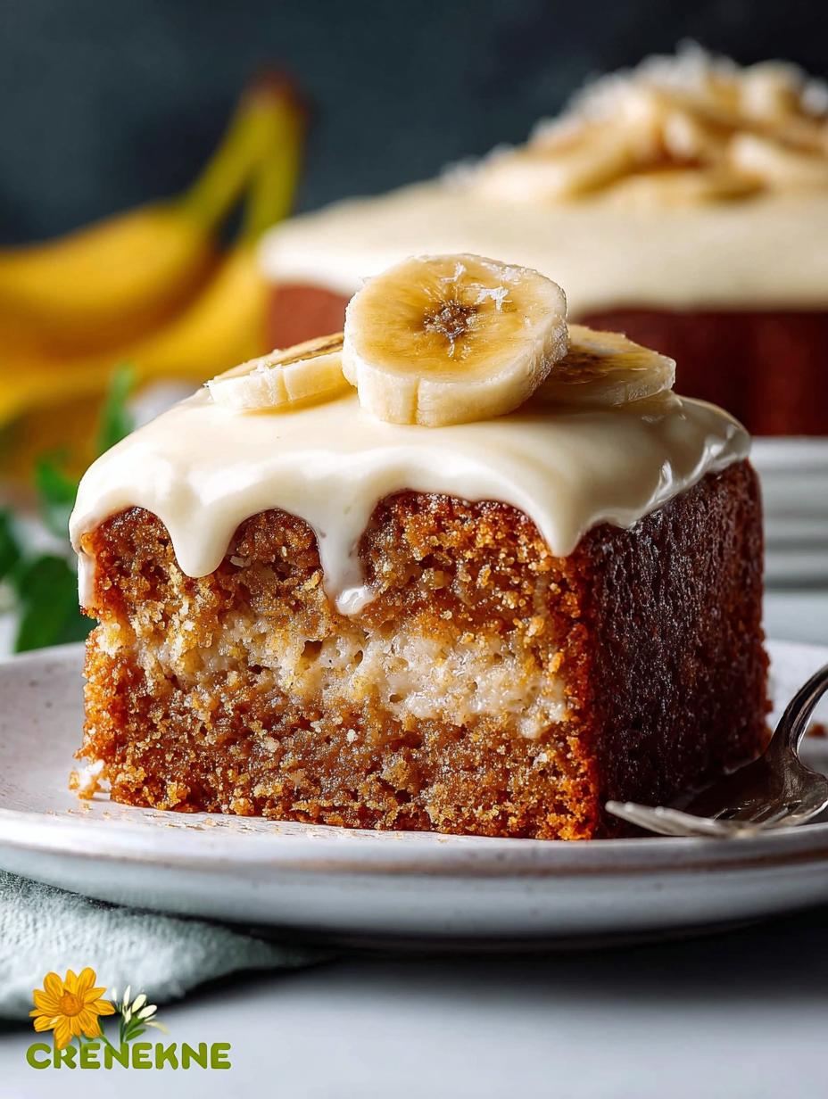 Delicious Banana Cake with Cream Cheese Frosting - Banana Cake with Cream - main visual representation