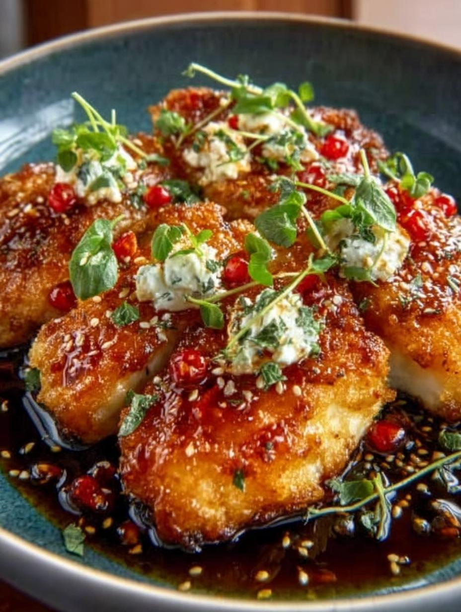 Crispy Feta Chicken with Hot Honey Drizzle Recipe - Crispy Feta Chicken with - additional detail