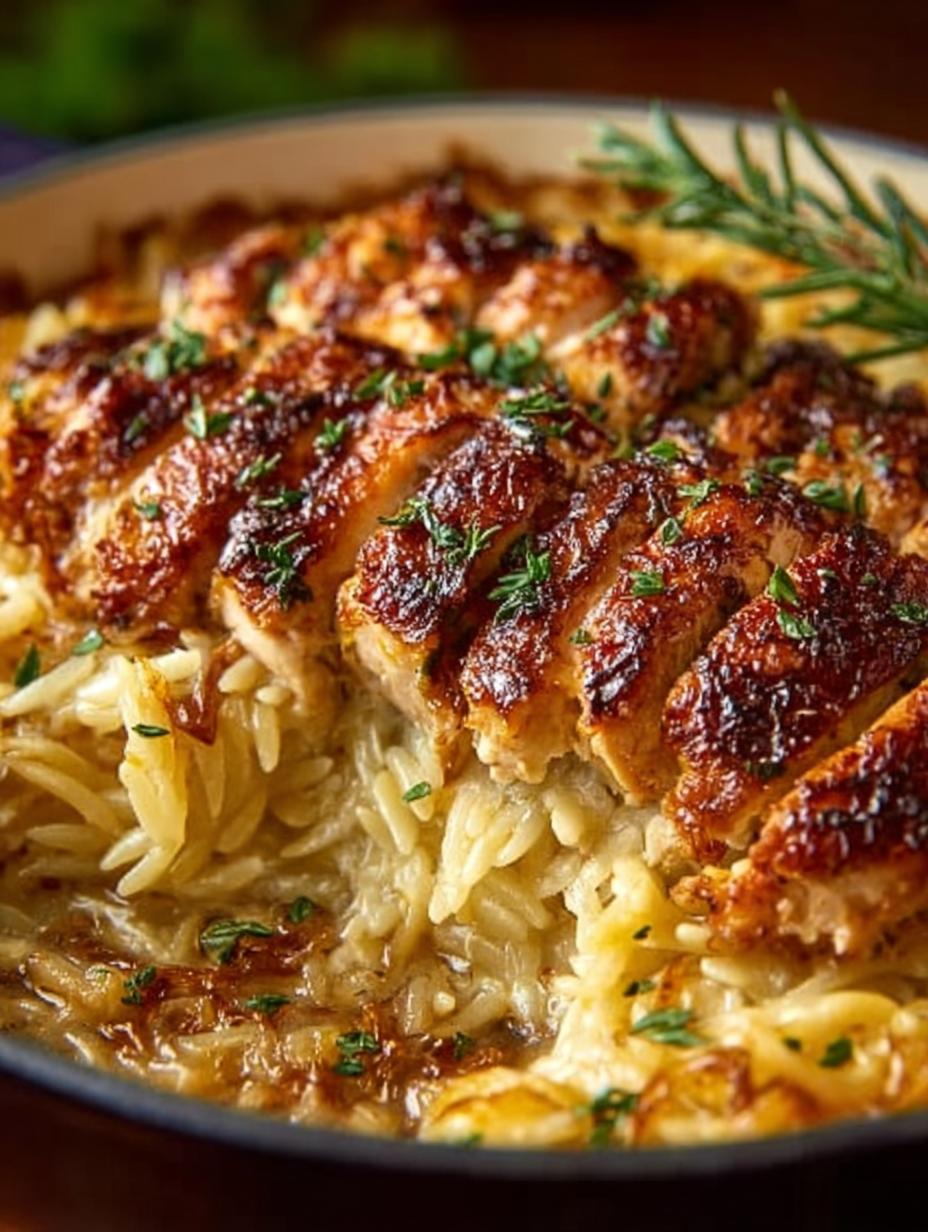French Onion Chicken Orzo
