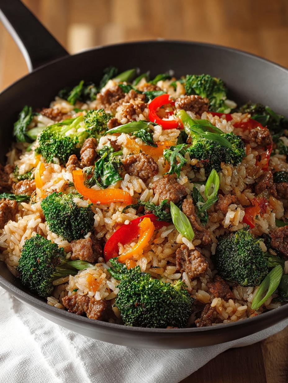 Ground Beef Broccoli Rice Skillet: 1 Pot Family Meal - Ground Beef Broccoli Rice - main visual representation