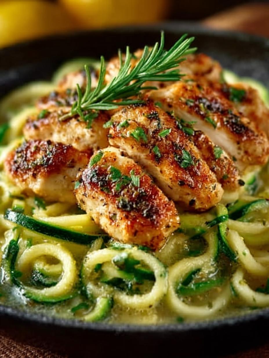 Lemon Garlic Chicken Zoodles